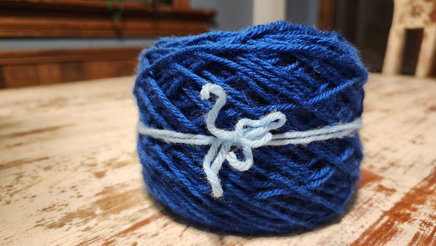 Midnight Blue Medium Worsted Reclaimed Yarn